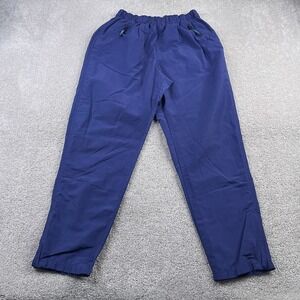 Vintage LL Bean Pants Womens Medium Blue Pull On Windbreaker Ankle Zip 90s